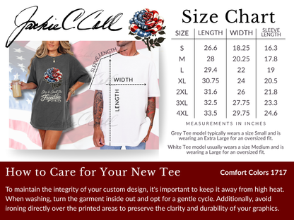 Patriotic Rose TShirt - Stop and Smell The Freedom American Flag Floral Tee