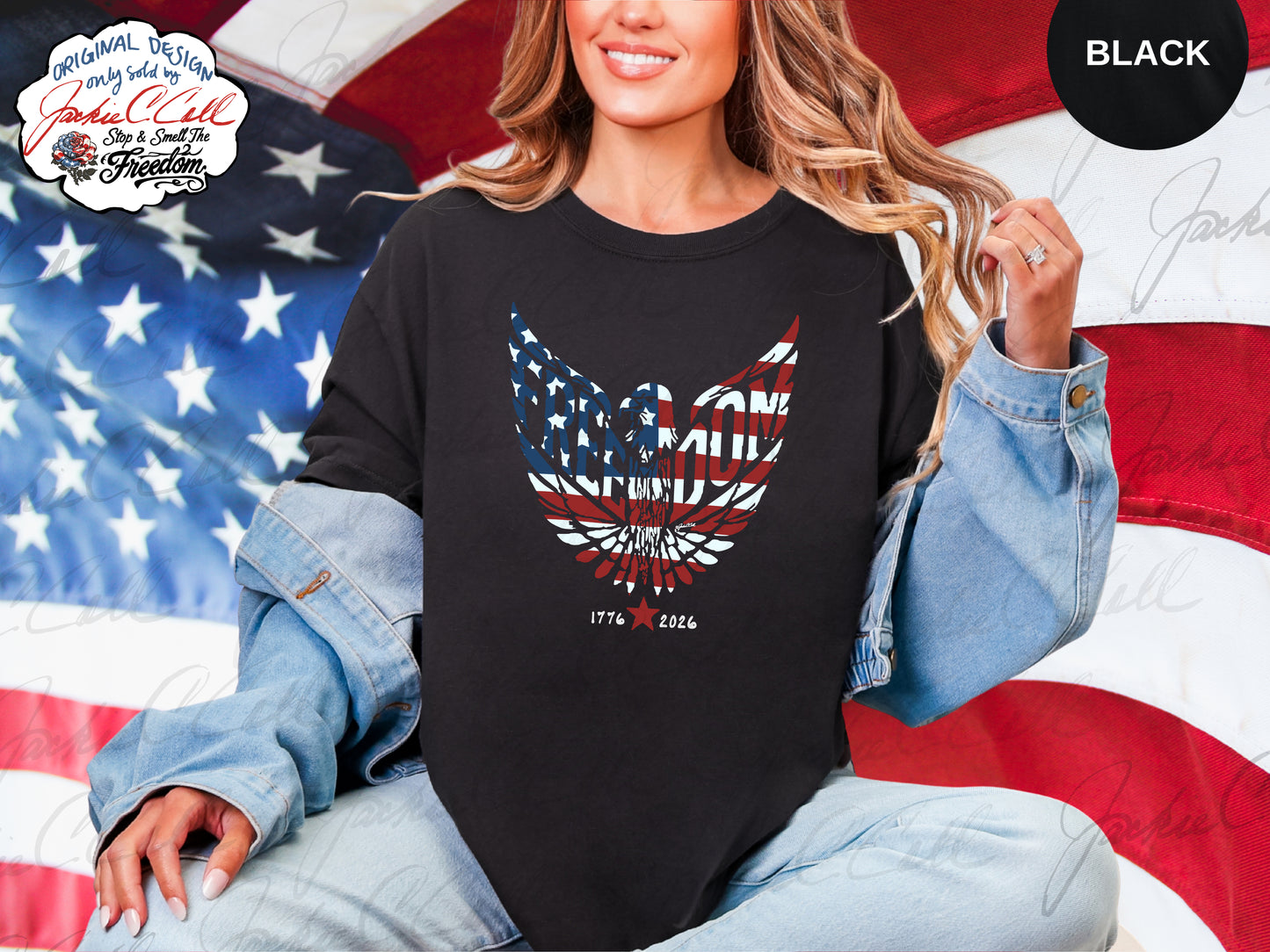 American Flag Freedom Eagle T-Shirt — Patriotic 1776-2026 Graphic 250th Anniversary Tee