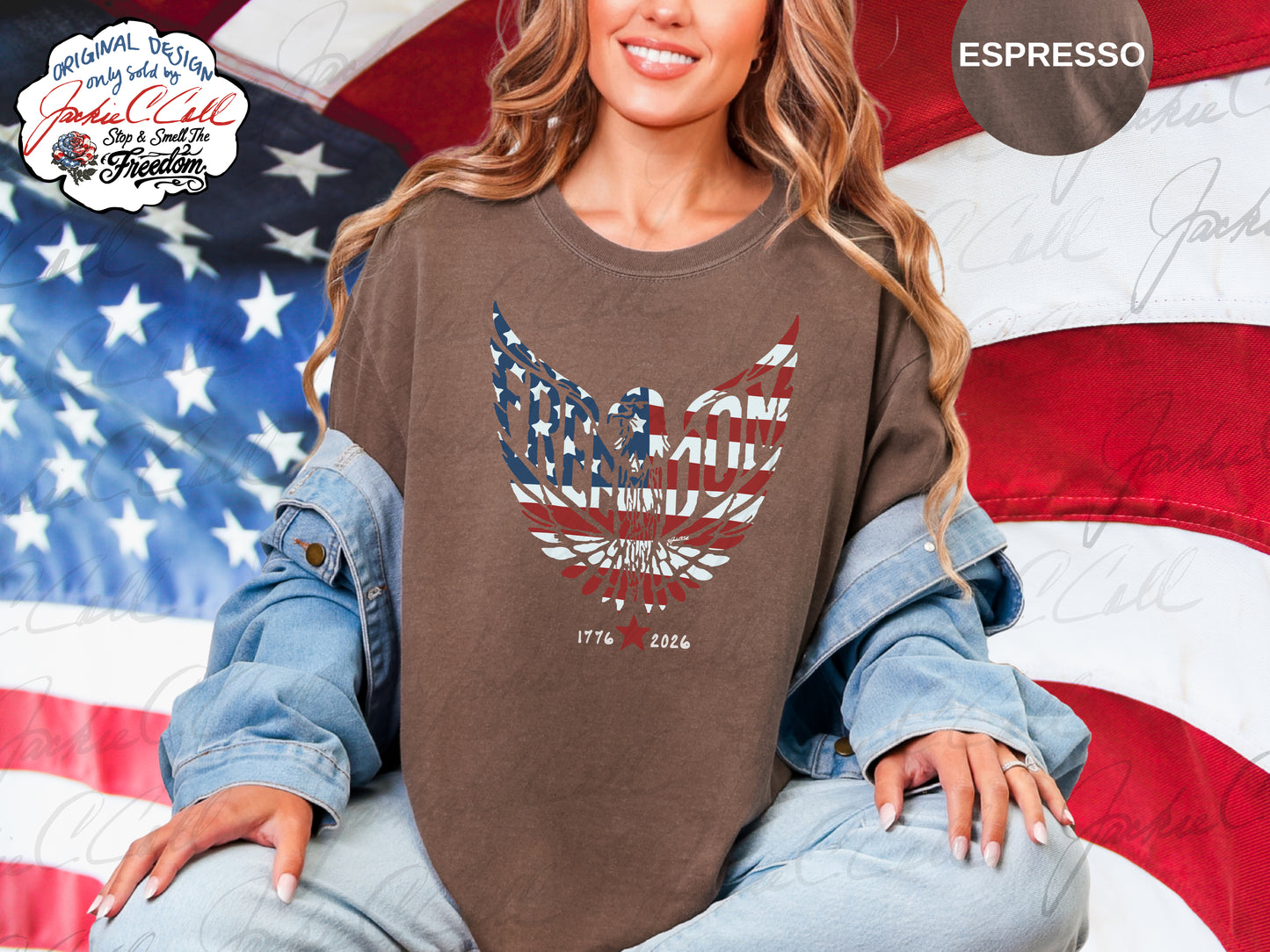 American Flag Freedom Eagle T-Shirt — Patriotic 1776-2026 Graphic 250th Anniversary Tee