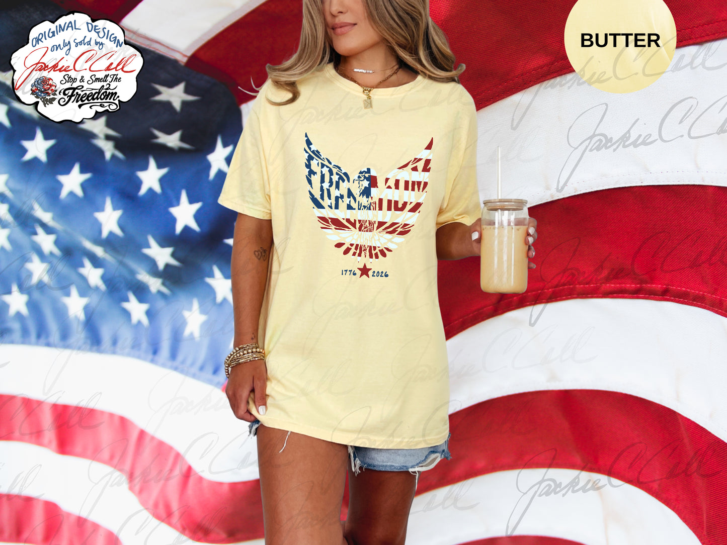 American Flag Freedom Eagle T-Shirt — Patriotic 1776-2026 Graphic 250th Anniversary Tee