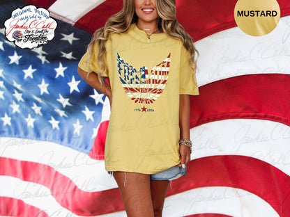 American Flag Freedom Eagle T-Shirt — Patriotic 1776-2026 Graphic 250th Anniversary Tee