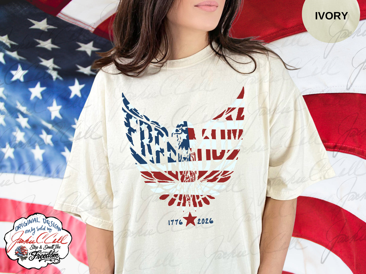 American Flag Freedom Eagle T-Shirt — Patriotic 1776-2026 Graphic 250th Anniversary Tee