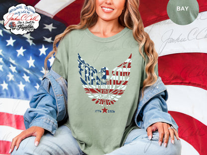 American Flag Freedom Eagle T-Shirt — Patriotic 1776-2026 Graphic 250th Anniversary Tee