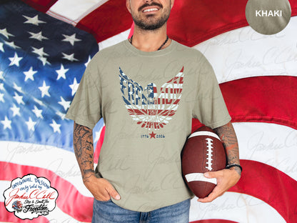 American Flag Freedom Eagle T-Shirt — Patriotic 1776-2026 Graphic 250th Anniversary Tee