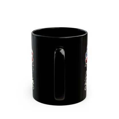 Patriotic Rose Mug — "Stop and Smell The Freedom" Black Coffee Mug (11oz & 15oz)